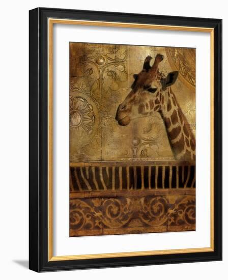 Elegant Safari III (Giraffe)-Patricia Pinto-Framed Art Print