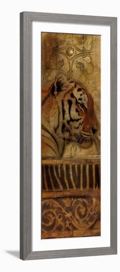 Elegant Safari Panel II (Tiger)-Patricia Pinto-Framed Art Print