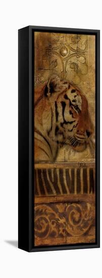 Elegant Safari Panel II (Tiger)-Patricia Pinto-Framed Stretched Canvas