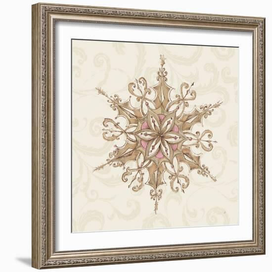 Elegant Season Snowflake I Pink-Daphne Brissonnet-Framed Art Print