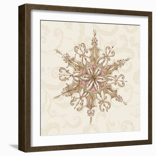 Elegant Season Snowflake I Pink-Daphne Brissonnet-Framed Art Print
