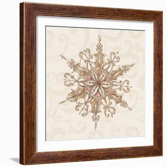 Elegant Season Snowflake I Pink-Daphne Brissonnet-Framed Art Print