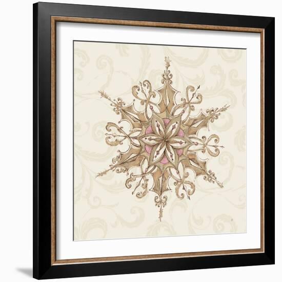 Elegant Season Snowflake I Pink-Daphne Brissonnet-Framed Art Print