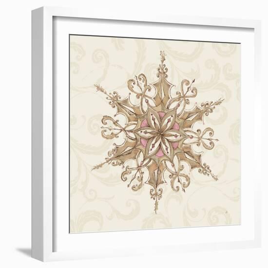 Elegant Season Snowflake I Pink-Daphne Brissonnet-Framed Art Print