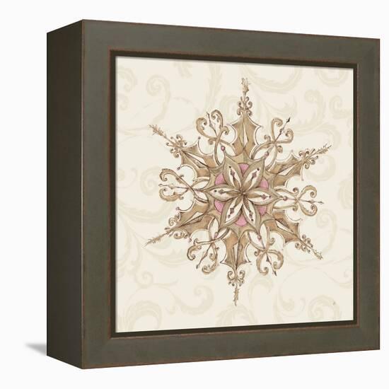 Elegant Season Snowflake I Pink-Daphne Brissonnet-Framed Stretched Canvas