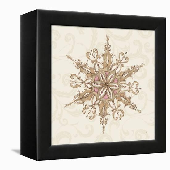 Elegant Season Snowflake I Pink-Daphne Brissonnet-Framed Stretched Canvas