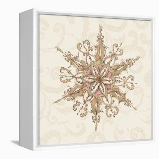 Elegant Season Snowflake I Pink-Daphne Brissonnet-Framed Stretched Canvas