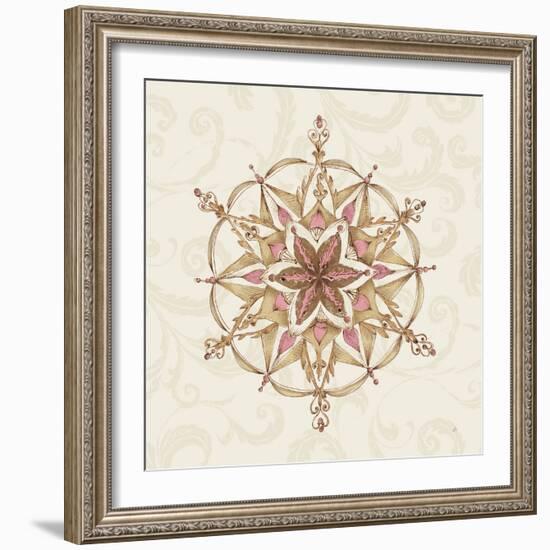 Elegant Season Snowflake II Pink-Daphne Brissonnet-Framed Art Print