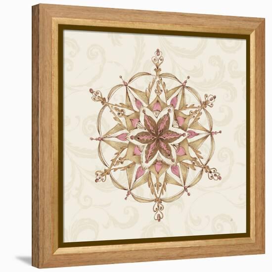 Elegant Season Snowflake II Pink-Daphne Brissonnet-Framed Stretched Canvas