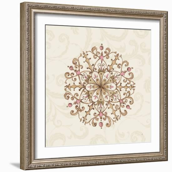 Elegant Season Snowflake III Pink-Daphne Brissonnet-Framed Art Print