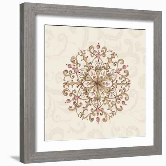 Elegant Season Snowflake III Pink-Daphne Brissonnet-Framed Art Print