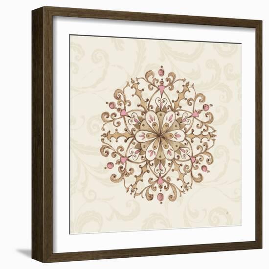 Elegant Season Snowflake III Pink-Daphne Brissonnet-Framed Art Print