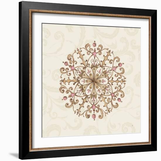 Elegant Season Snowflake III Pink-Daphne Brissonnet-Framed Art Print