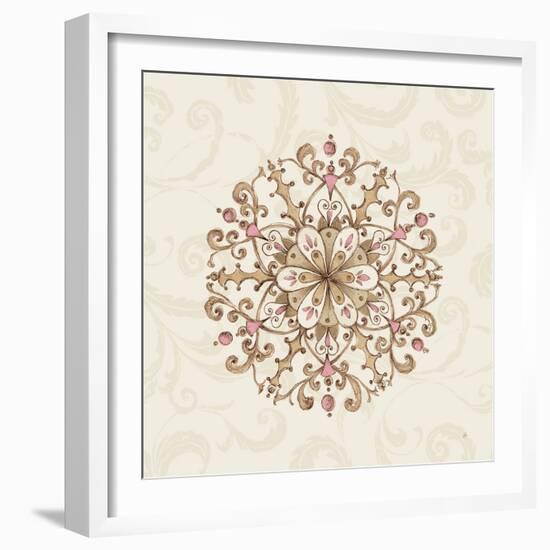 Elegant Season Snowflake III Pink-Daphne Brissonnet-Framed Art Print