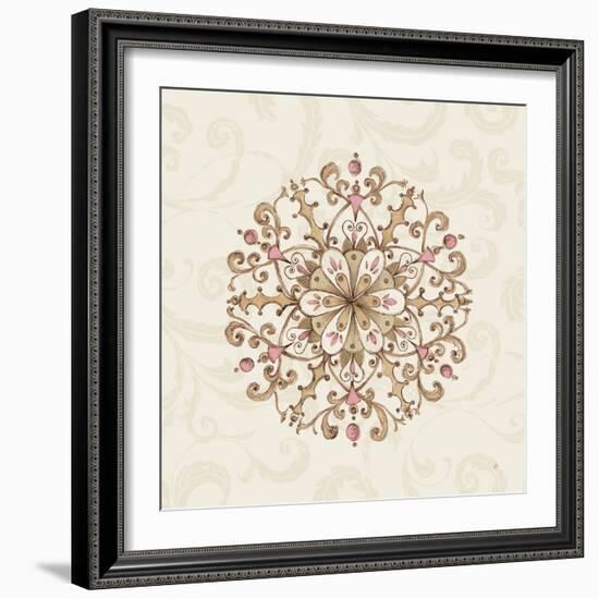 Elegant Season Snowflake III Pink-Daphne Brissonnet-Framed Art Print