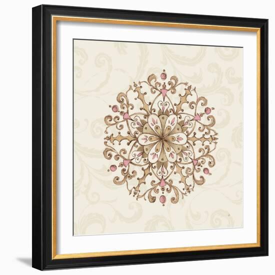 Elegant Season Snowflake III Pink-Daphne Brissonnet-Framed Art Print