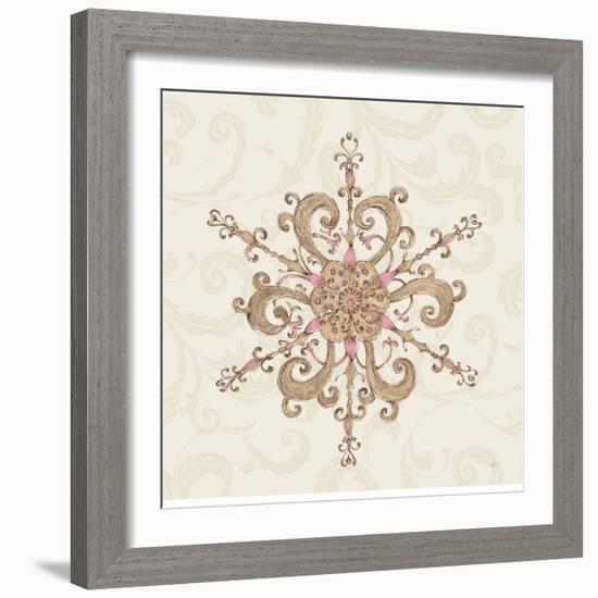 Elegant Season Snowflake IV Pink-Daphne Brissonnet-Framed Art Print