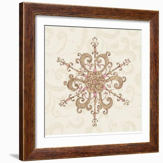 Elegant Season Snowflake IV Pink-Daphne Brissonnet-Framed Art Print