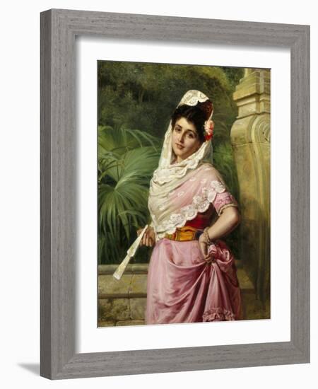 Elegant Spanish Beauty-John Bagnold Burgess-Framed Giclee Print