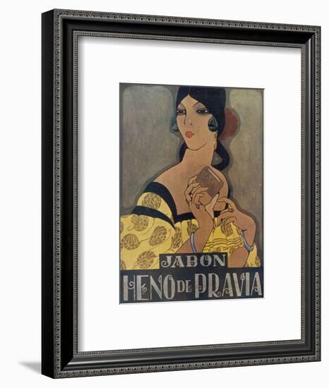 Elegant Spanish Woman in an Advertisement for Heno De Pravia Soap-null-Framed Photographic Print