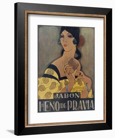 Elegant Spanish Woman in an Advertisement for Heno De Pravia Soap-null-Framed Photographic Print