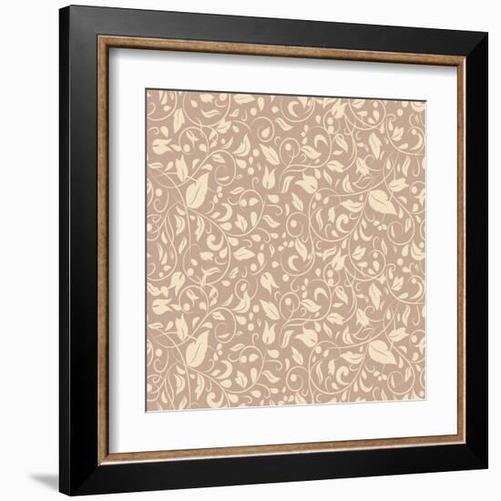 Elegant Stylish Abstract Floral Wallpaper.-Little_cuckoo-Framed Art Print