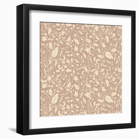 Elegant Stylish Abstract Floral Wallpaper.-Little_cuckoo-Framed Art Print