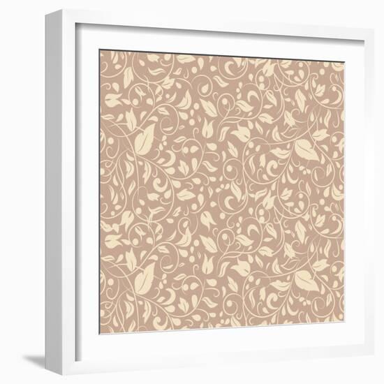 Elegant Stylish Abstract Floral Wallpaper.-Little_cuckoo-Framed Art Print