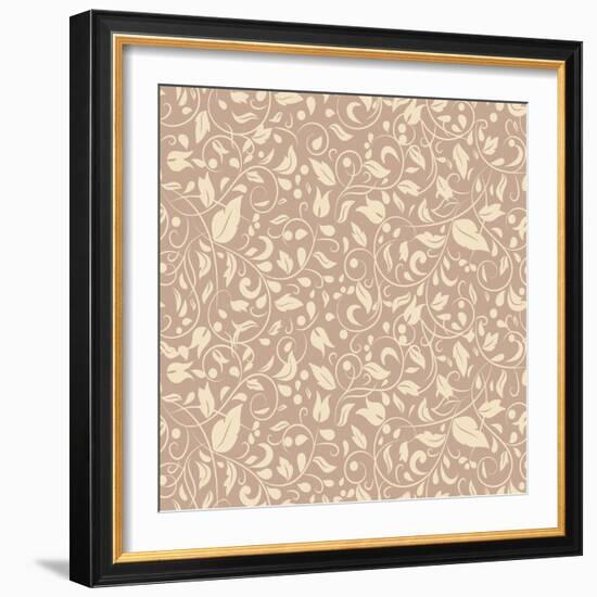 Elegant Stylish Abstract Floral Wallpaper.-Little_cuckoo-Framed Art Print