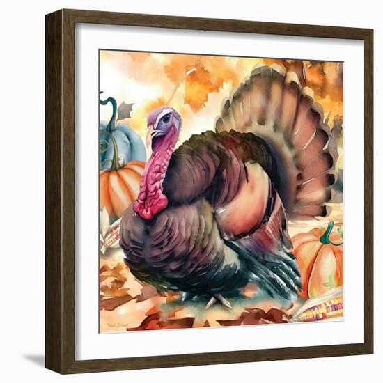 Elegant Thanksgiving Turkey I-Nicole DeCamp-Framed Art Print