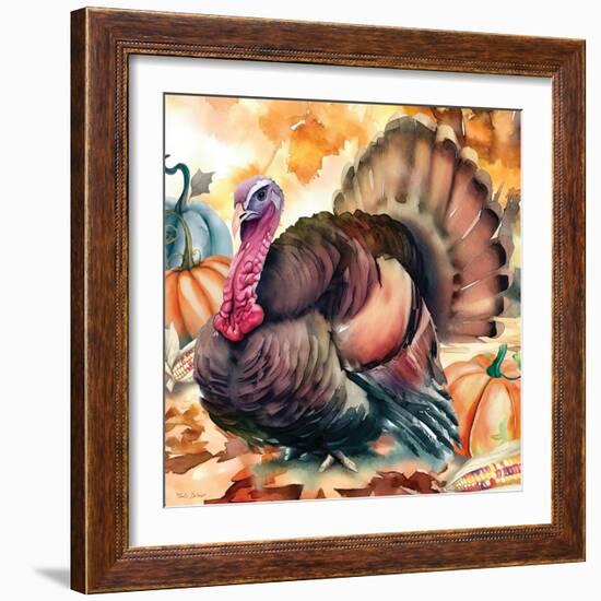 Elegant Thanksgiving Turkey I-Nicole DeCamp-Framed Art Print