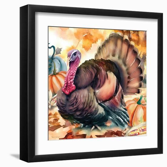 Elegant Thanksgiving Turkey I-Nicole DeCamp-Framed Art Print