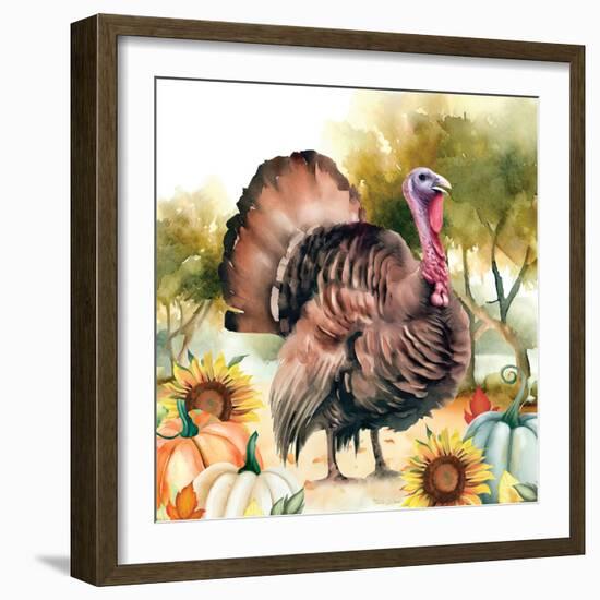 Elegant Thanksgiving Turkey II-Nicole DeCamp-Framed Art Print