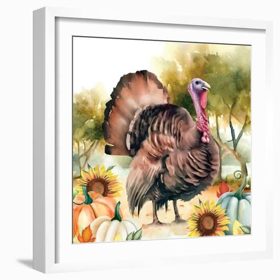 Elegant Thanksgiving Turkey II-Nicole DeCamp-Framed Art Print