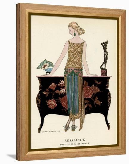 Elegant Woman in Visiting Dress 1922-Georges Barbier-Framed Premier Image Canvas