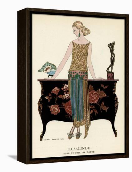 Elegant Woman in Visiting Dress 1922-Georges Barbier-Framed Premier Image Canvas