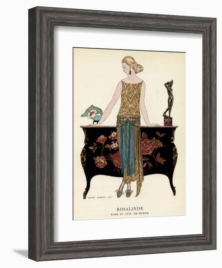 Elegant Woman in Visiting Dress 1922-Georges Barbier-Framed Photographic Print