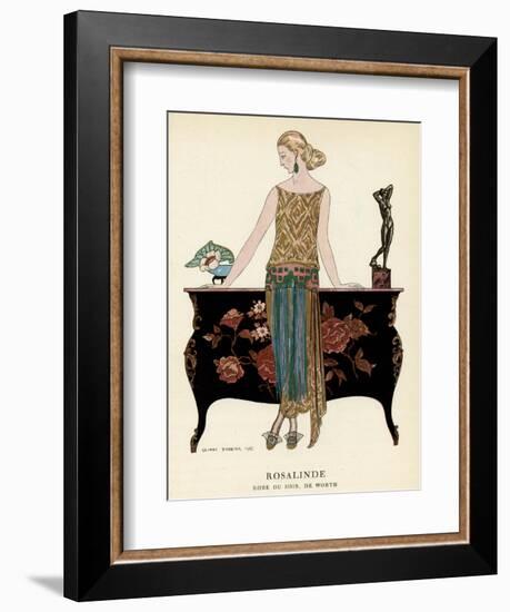 Elegant Woman in Visiting Dress 1922-Georges Barbier-Framed Photographic Print