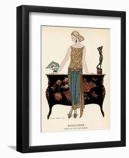 Elegant Woman in Visiting Dress 1922-Georges Barbier-Framed Photographic Print