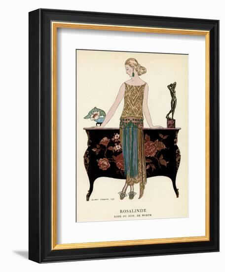 Elegant Woman in Visiting Dress 1922-Georges Barbier-Framed Photographic Print