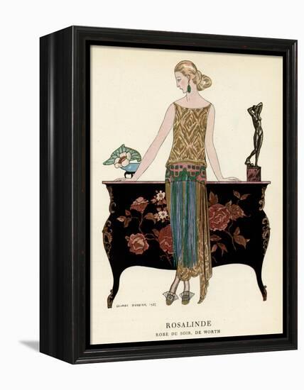 Elegant Woman in Visiting Dress 1922-Georges Barbier-Framed Premier Image Canvas