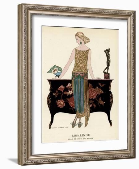 Elegant Woman in Visiting Dress 1922-Georges Barbier-Framed Photographic Print