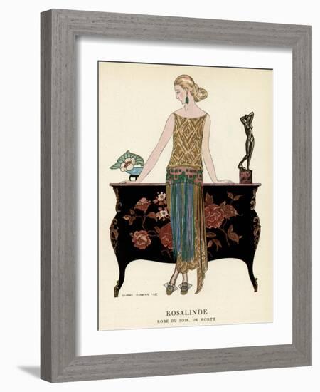 Elegant Woman in Visiting Dress 1922-Georges Barbier-Framed Photographic Print