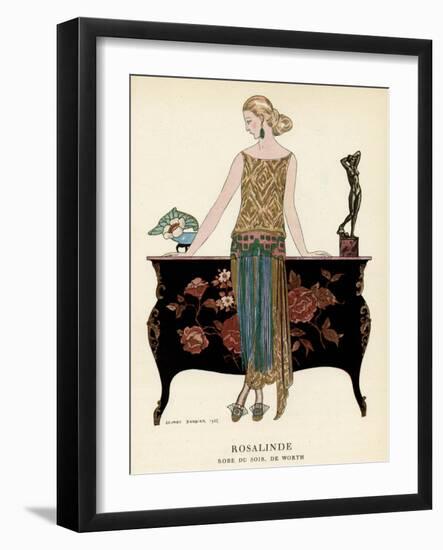 Elegant Woman in Visiting Dress 1922-Georges Barbier-Framed Photographic Print