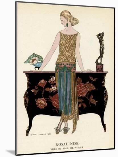 Elegant Woman in Visiting Dress 1922-Georges Barbier-Mounted Photographic Print