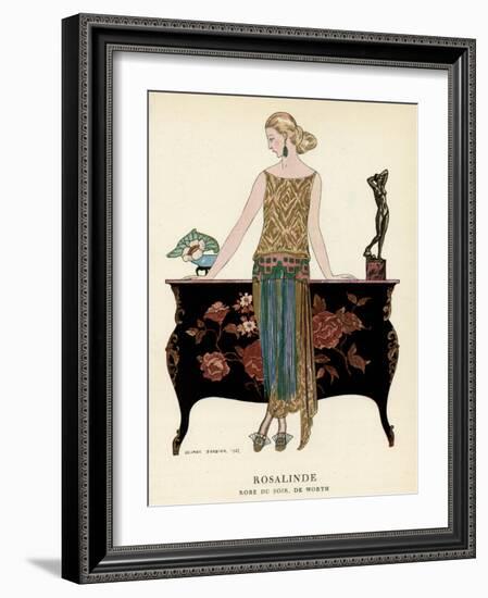 Elegant Woman in Visiting Dress 1922-Georges Barbier-Framed Photographic Print