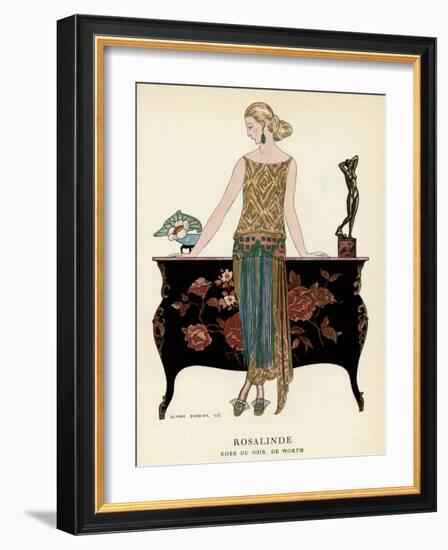 Elegant Woman in Visiting Dress 1922-Georges Barbier-Framed Photographic Print