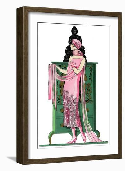 Elegant Woman in Visiting Dress by Beer-null-Framed Art Print