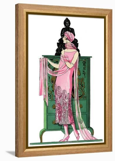 Elegant Woman in Visiting Dress by Beer-null-Framed Stretched Canvas