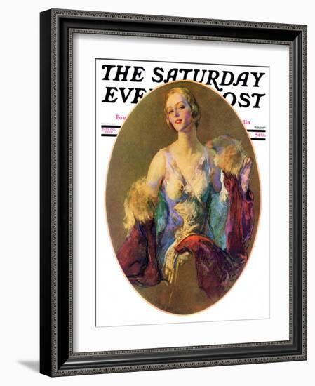 "Elegant Woman," Saturday Evening Post Cover, July 30, 1932-Guy Hoff-Framed Giclee Print